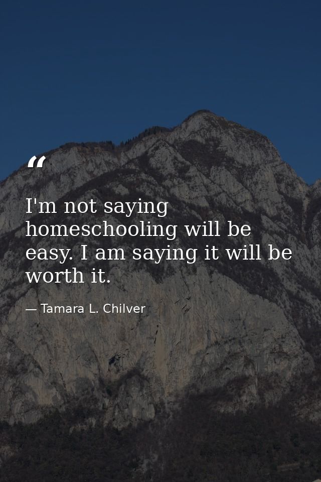 I'm not saying homeschooling will be easy. I am saying it will be worth it. — Tamara L. Chilver