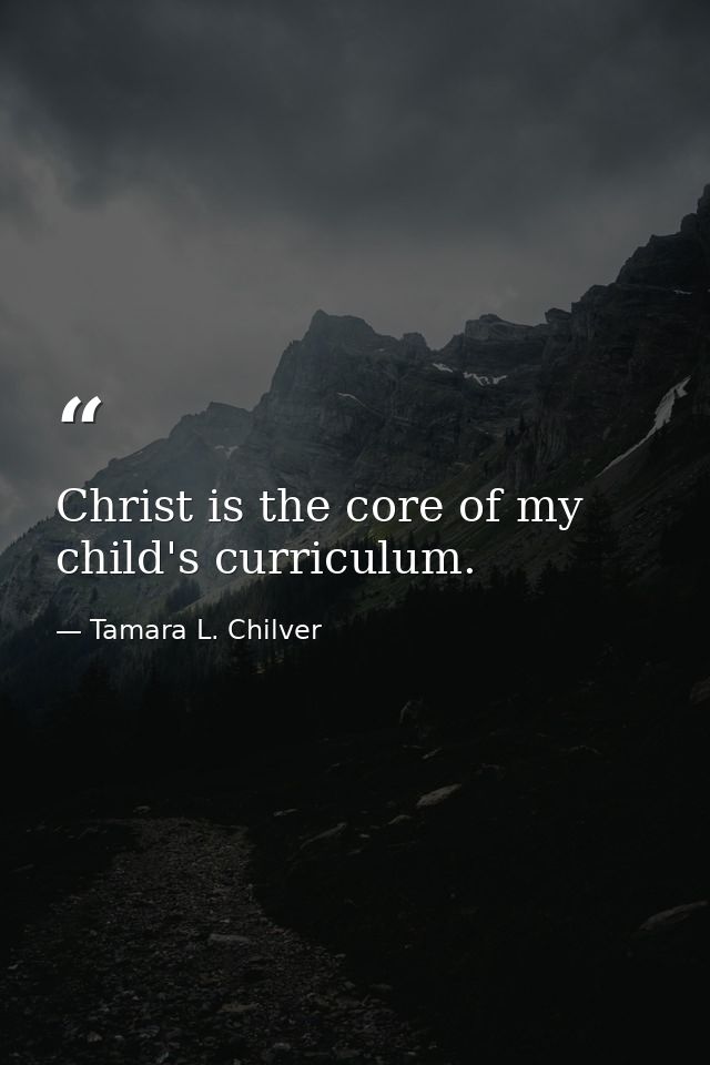 Christ is the core of my child's curriculum. — Tamara L. Chilver