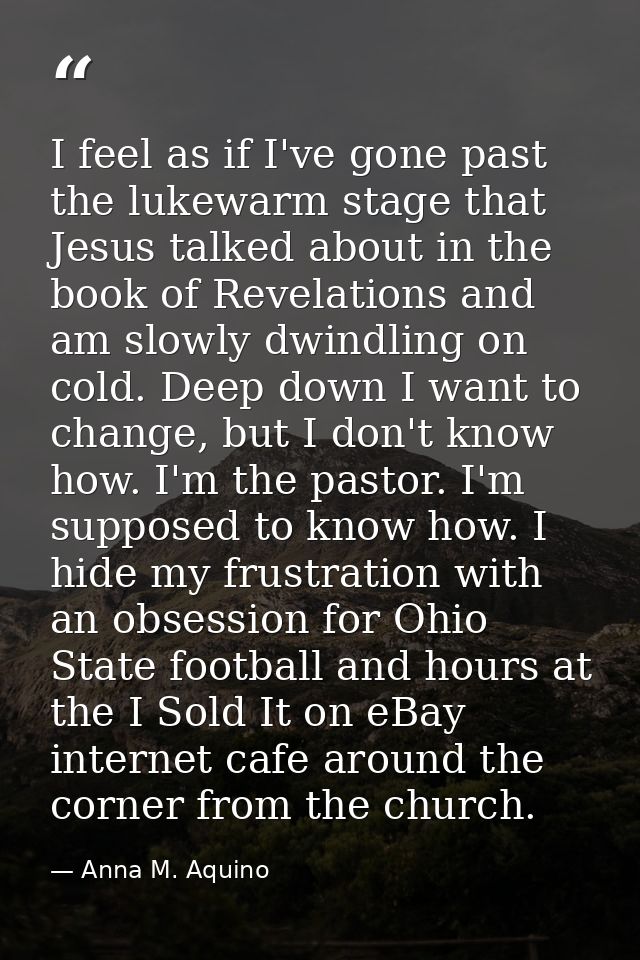 I feel as if I've gone past the lukewarm stage that Jesus talked about in the book of Revelations and am slowly dwindlin — Anna M. Aquino