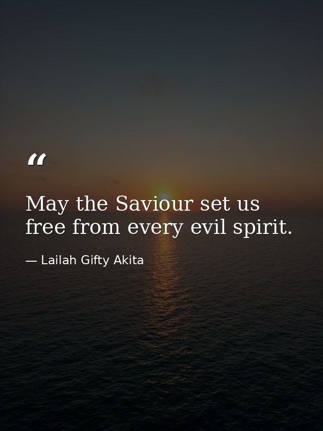 May the Saviour set us free from every evil spirit. — Lailah Gifty Akita