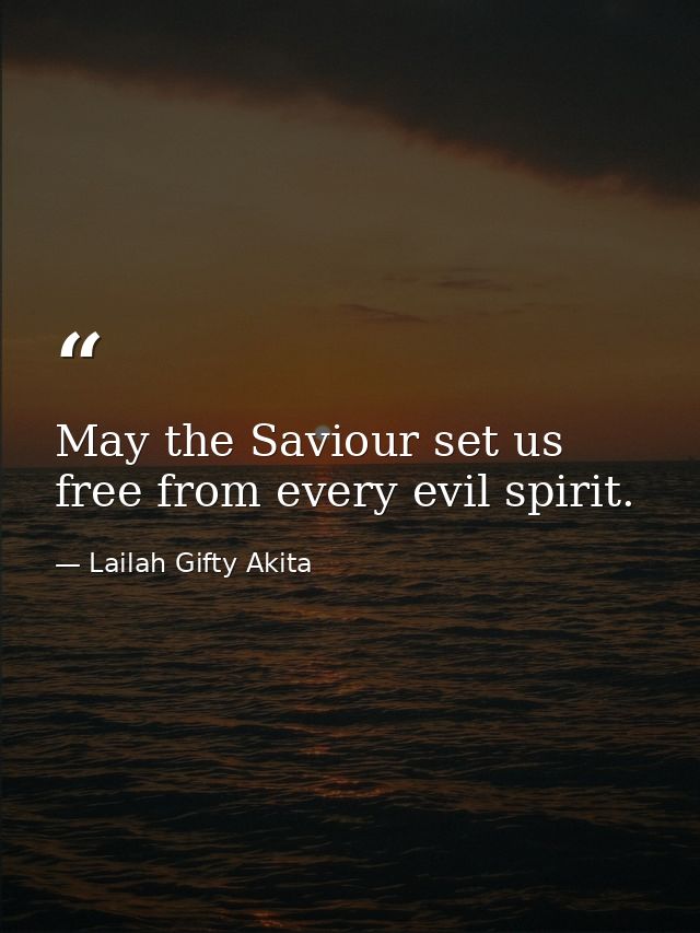 May the Saviour set us free from every evil spirit. — Lailah Gifty Akita