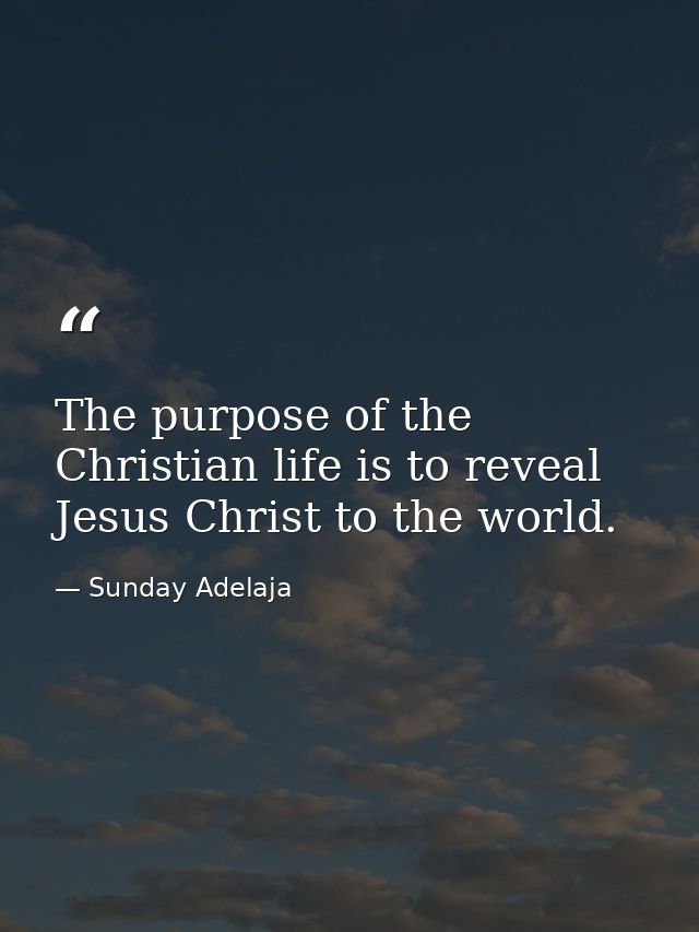 The purpose of the Christian life is to reveal Jesus Christ to the world. — Sunday Adelaja