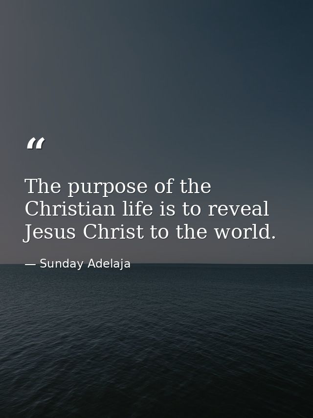 The purpose of the Christian life is to reveal Jesus Christ to the world. — Sunday Adelaja
