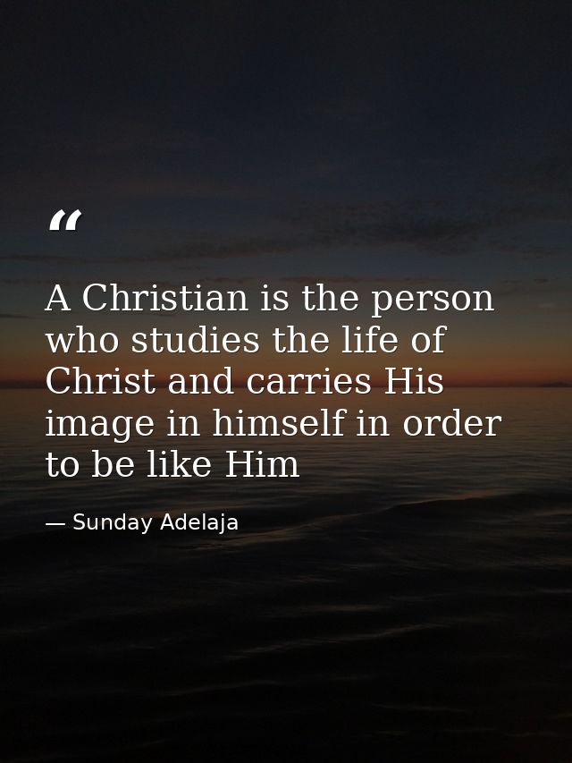 A Christian is the person who studies the life of Christ and carries His image in himself in order to be like Him — Sunday Adelaja