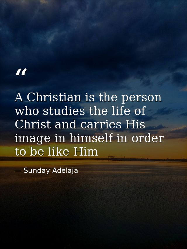 A Christian is the person who studies the life of Christ and carries His image in himself in order to be like Him — Sunday Adelaja