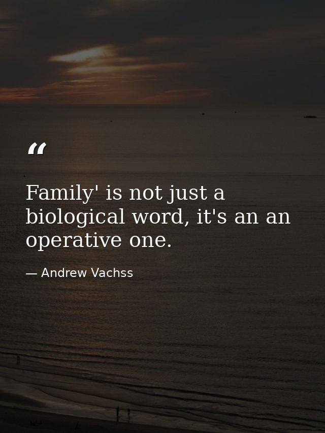 Family' is not just a biological word, it's an an operative one. — Andrew Vachss