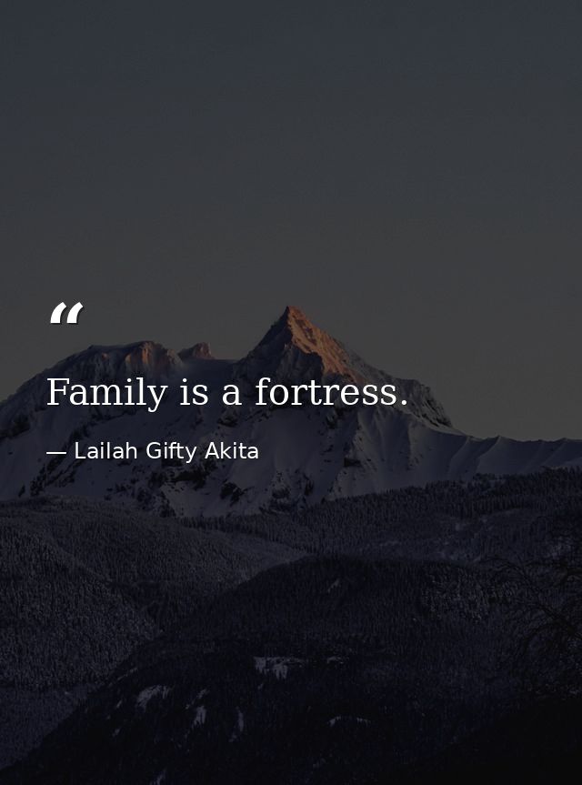Family is a fortress. — Lailah Gifty Akita