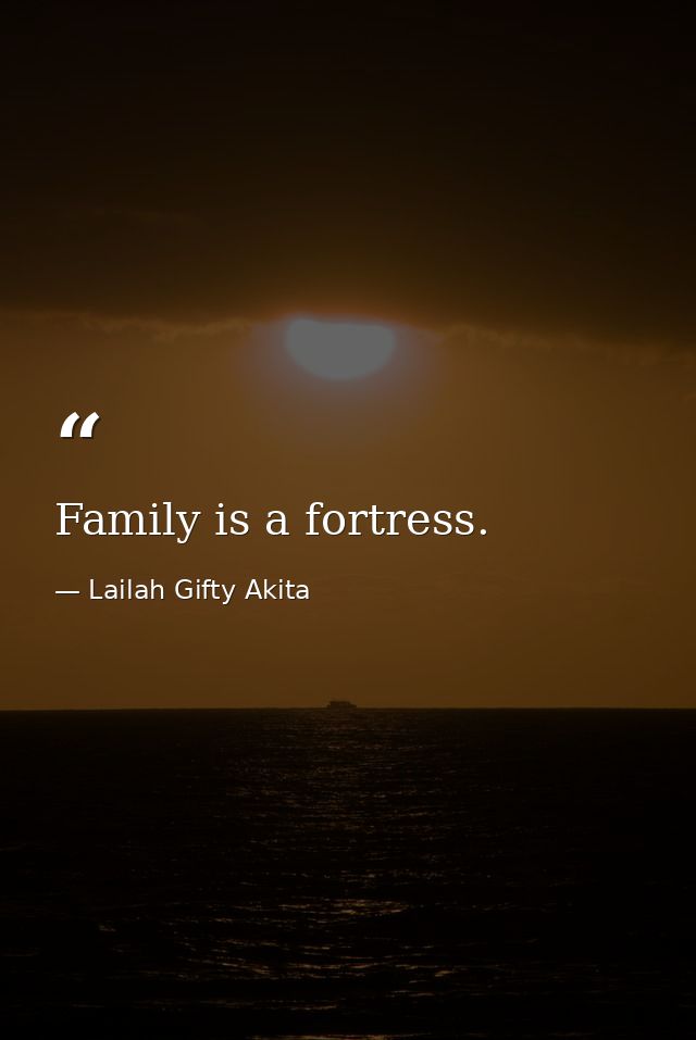 Family is a fortress. — Lailah Gifty Akita