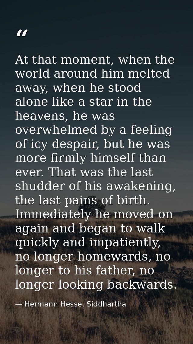 At that moment, when the world around him melted away, when he stood alone like a star in the heavens, he was overwhelme — Hermann Hesse, Siddhartha