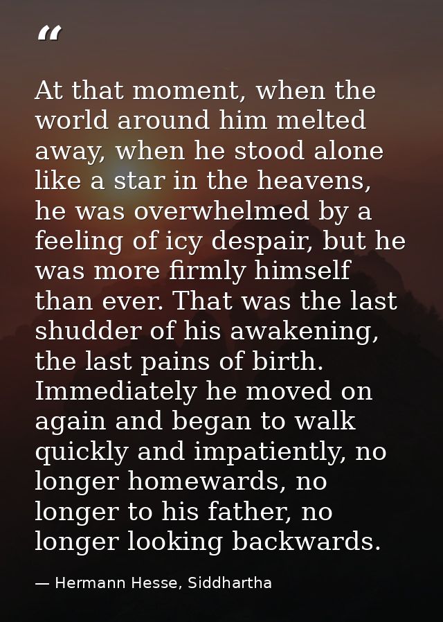 At that moment, when the world around him melted away, when he stood alone like a star in the heavens, he was overwhelme — Hermann Hesse, Siddhartha