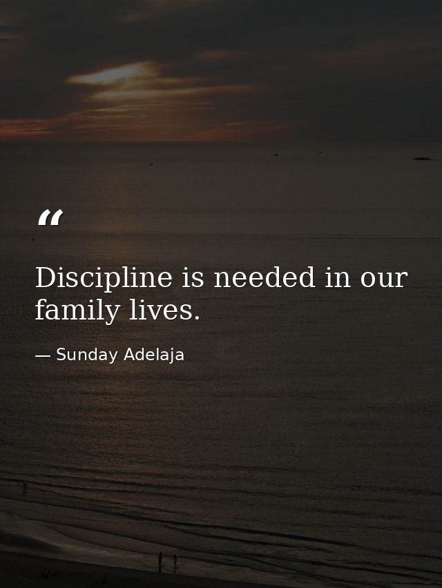 Discipline is needed in our family lives. — Sunday Adelaja