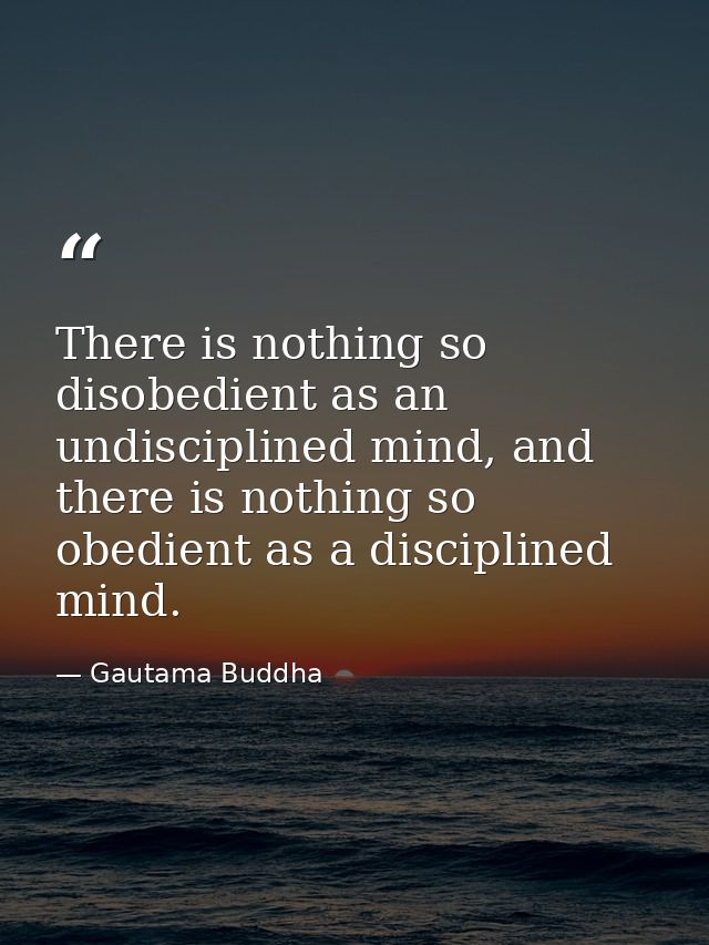 There is nothing so disobedient as an undisciplined mind, and there is nothing so obedient as a disciplined mind. — Gautama Buddha