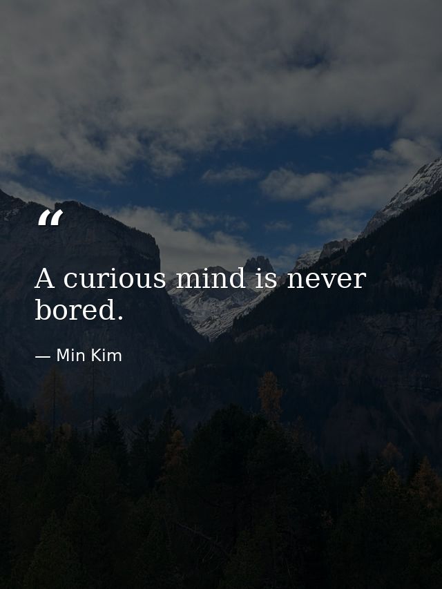 A curious mind is never bored. — Min Kim
