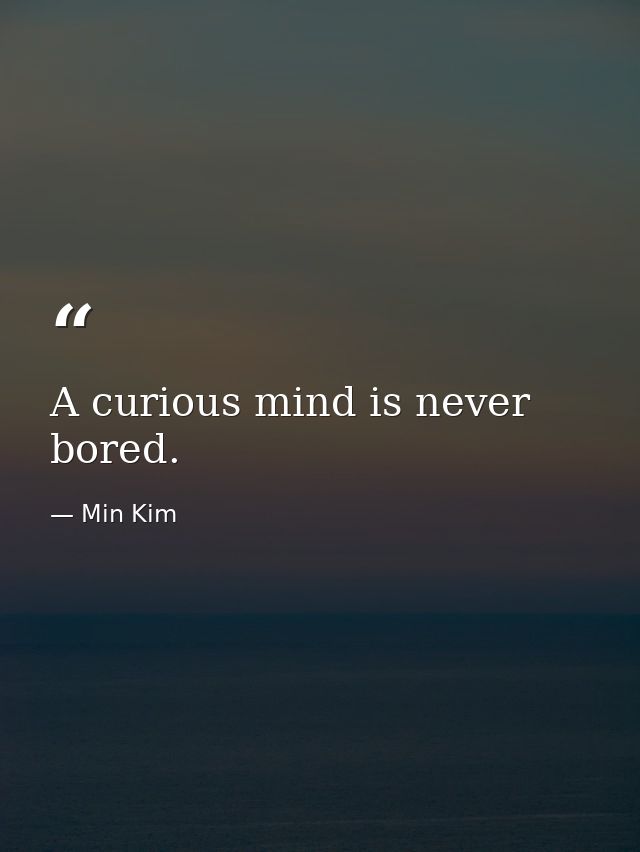A curious mind is never bored. — Min Kim