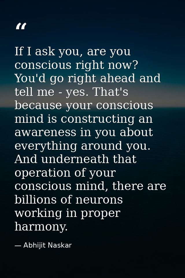 If I ask you, are you conscious right now? You'd go right ahead and tell me - yes. That's because your conscious mind is — Abhijit Naskar