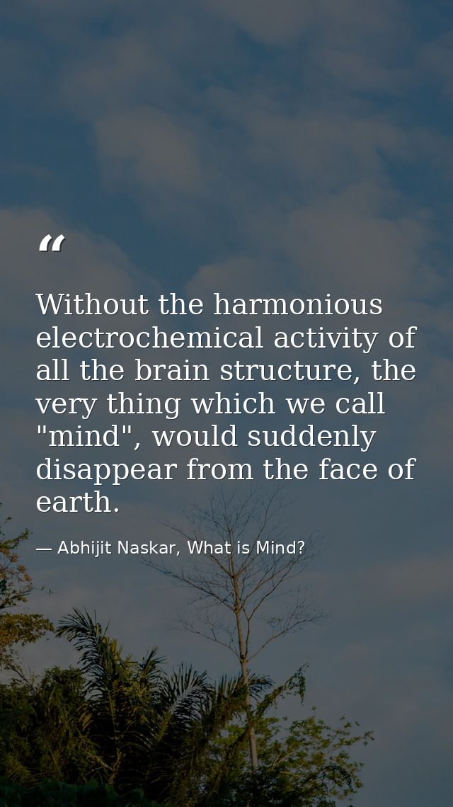 Without the harmonious electrochemical activity of all the brain structure, the very thing which we call "mind", would s — Abhijit Naskar, What is Mind?