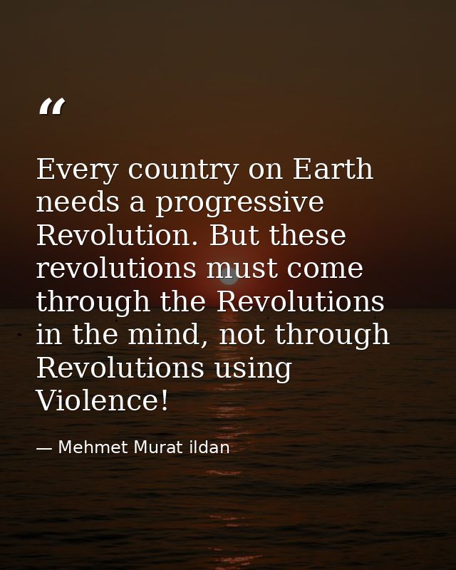 Every country on Earth needs a progressive Revolution. But these revolutions must come through the Revolutions in the mi — Mehmet Murat ildan