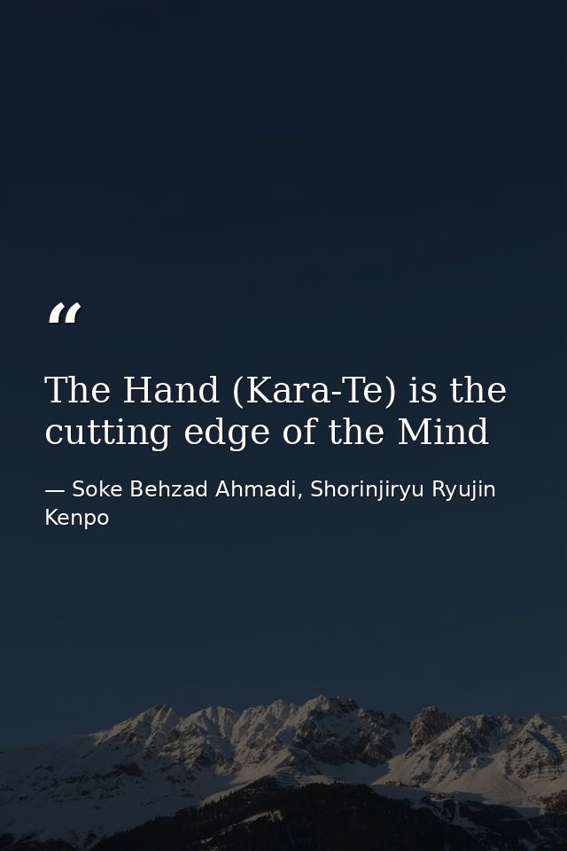The Hand (Kara-Te) is the cutting edge of the Mind — Soke Behzad Ahmadi, Shorinjiryu Ryujin Kenpo