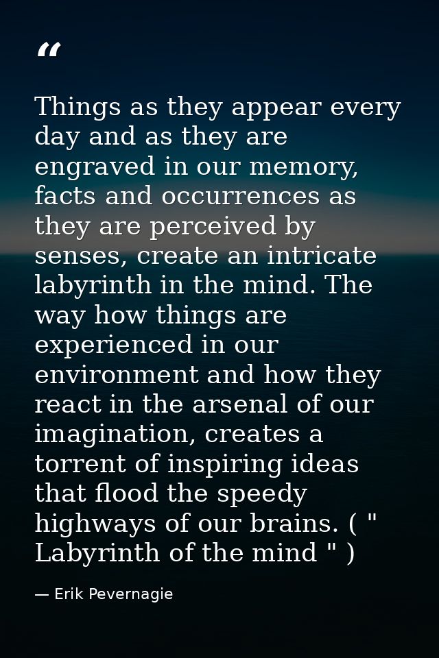 Things as they appear every day and as they are engraved in our memory, facts and occurrences as they are perceived by s — Erik Pevernagie