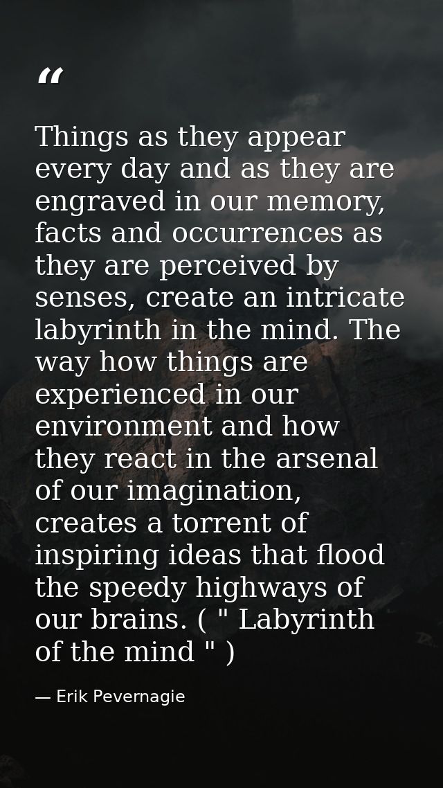 Things as they appear every day and as they are engraved in our memory, facts and occurrences as they are perceived by s — Erik Pevernagie