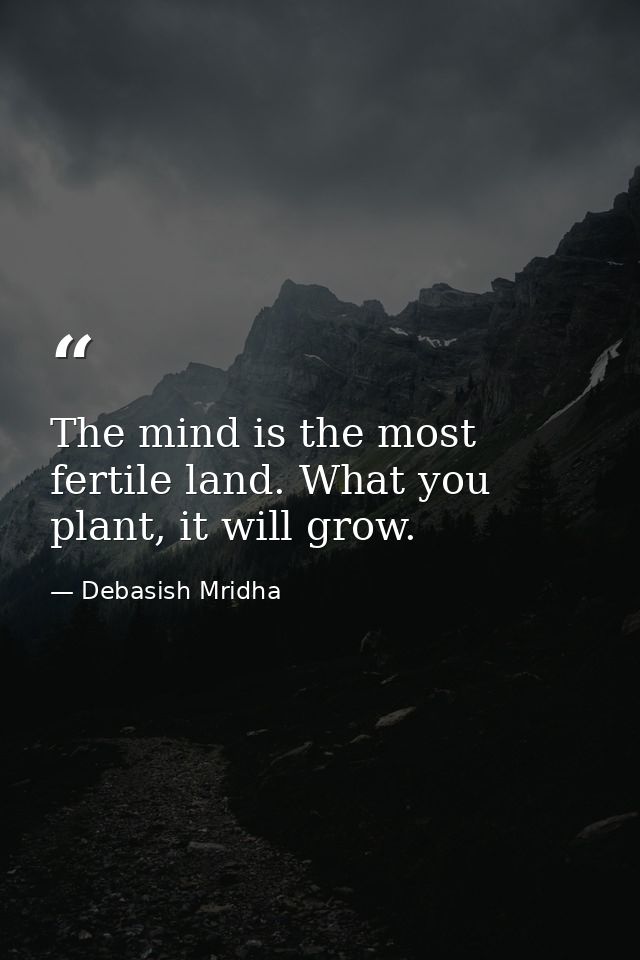 The mind is the most fertile land. What you plant, it will grow. — Debasish Mridha