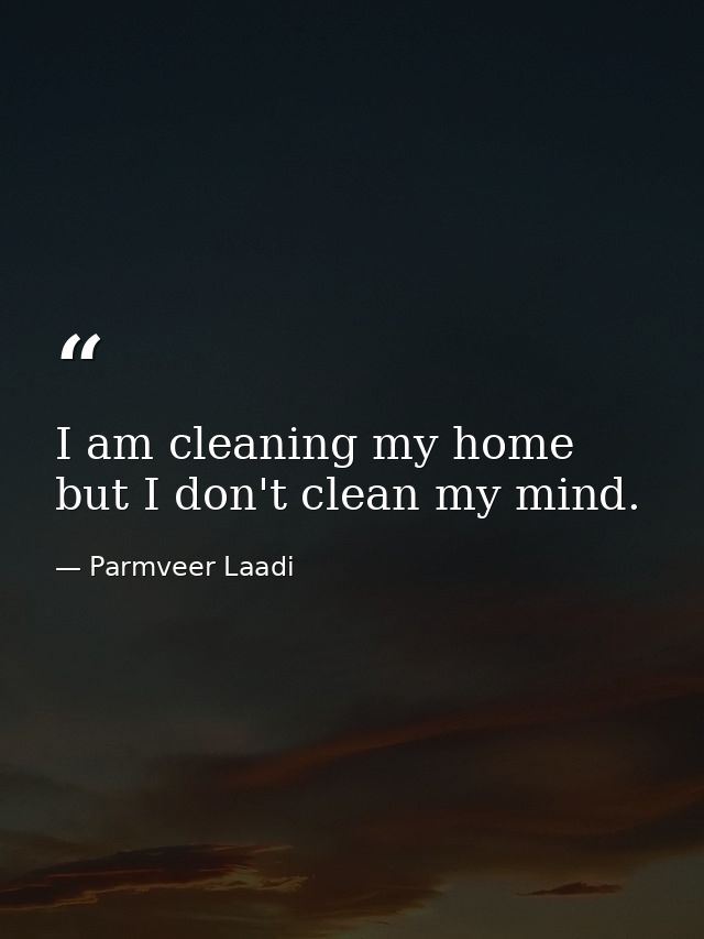 I am cleaning my home but I don't clean my mind. — Parmveer Laadi