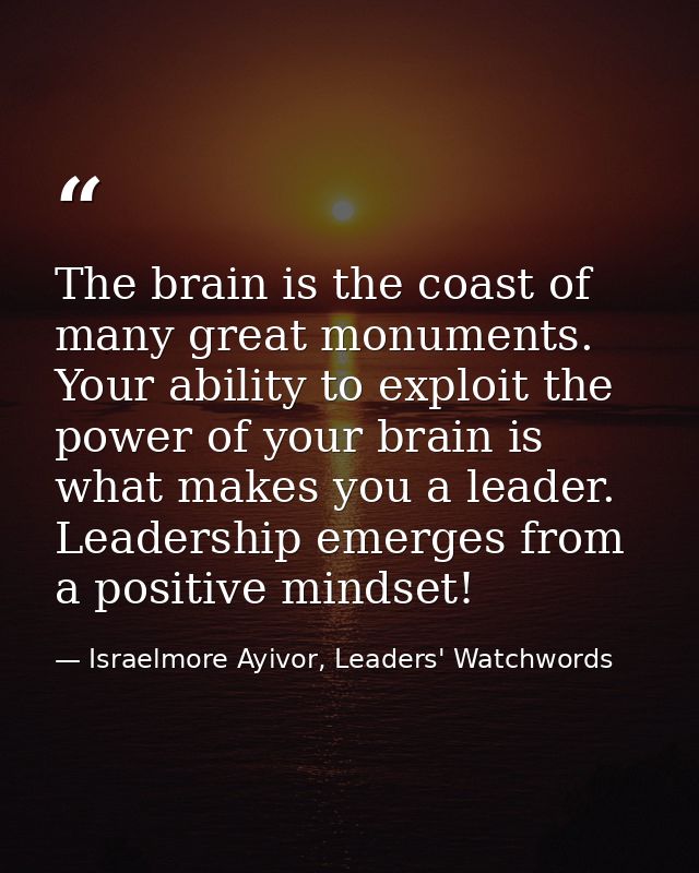 The brain is the coast of many great monuments. Your ability to exploit the power of your brain is what makes you a lead — Israelmore Ayivor, Leaders' Watchwords