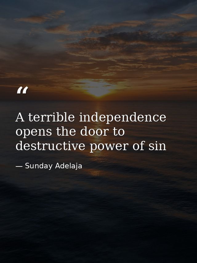 A terrible independence opens the door to destructive power of sin — Sunday Adelaja