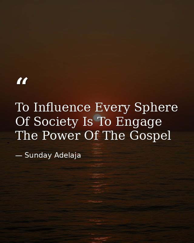 To Influence Every Sphere Of Society Is To Engage The Power Of The Gospel — Sunday Adelaja
