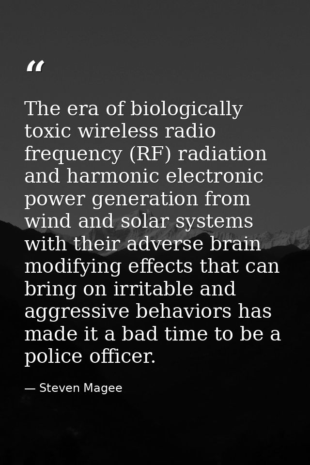 The era of biologically toxic wireless radio frequency (RF) radiation and harmonic electronic power generation from wind — Steven Magee