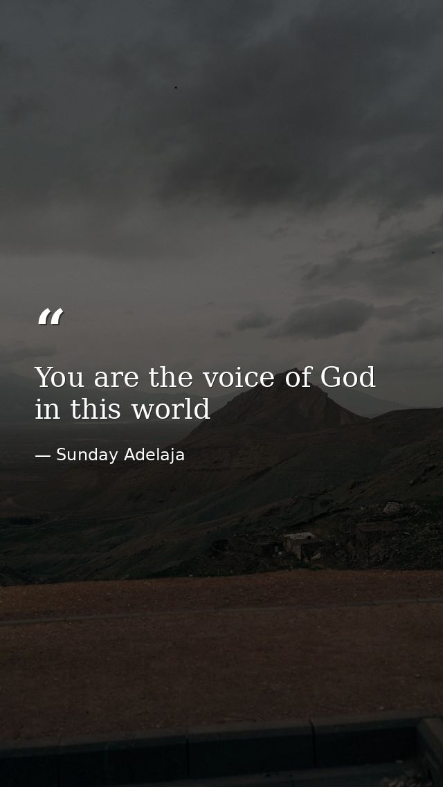You are the voice of God in this world — Sunday Adelaja