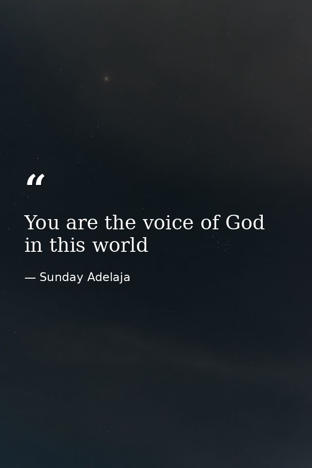 You are the voice of God in this world — Sunday Adelaja