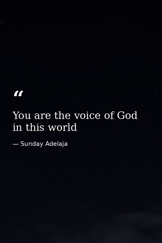 You are the voice of God in this world — Sunday Adelaja