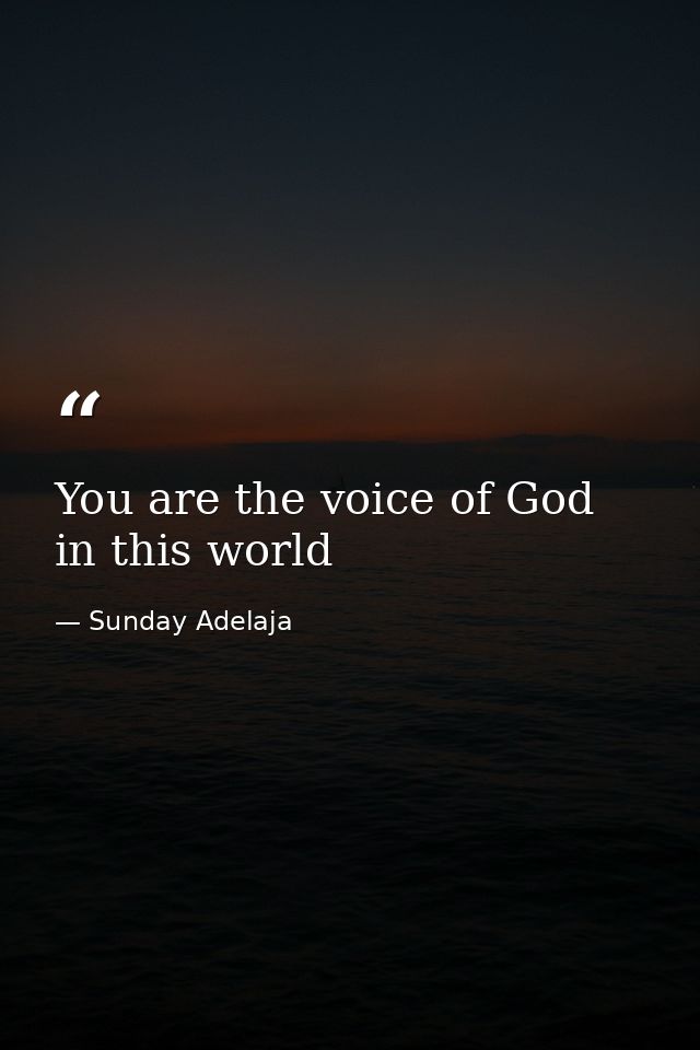 You are the voice of God in this world — Sunday Adelaja