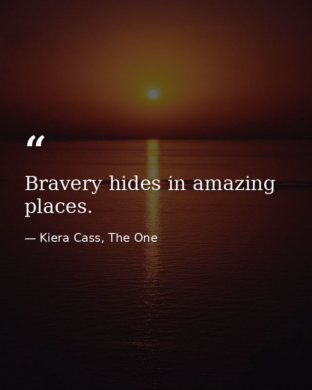 Bravery hides in amazing places. — Kiera Cass, The One