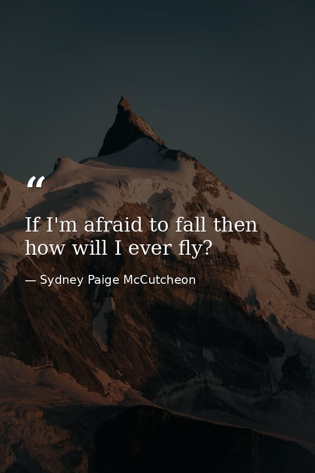 If I'm afraid to fall then how will I ever fly? — Sydney Paige McCutcheon