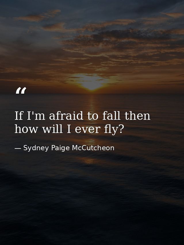If I'm afraid to fall then how will I ever fly? — Sydney Paige McCutcheon