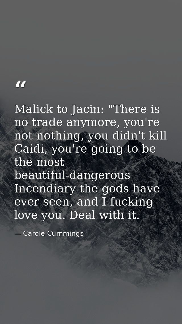 Malick to Jacin: "There is no trade anymore, you're not nothing, you didn't kill Caidi, you're going to be the most beau — Carole Cummings