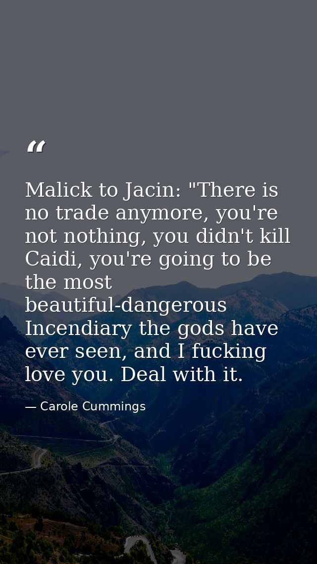 Malick to Jacin: "There is no trade anymore, you're not nothing, you didn't kill Caidi, you're going to be the most beau — Carole Cummings