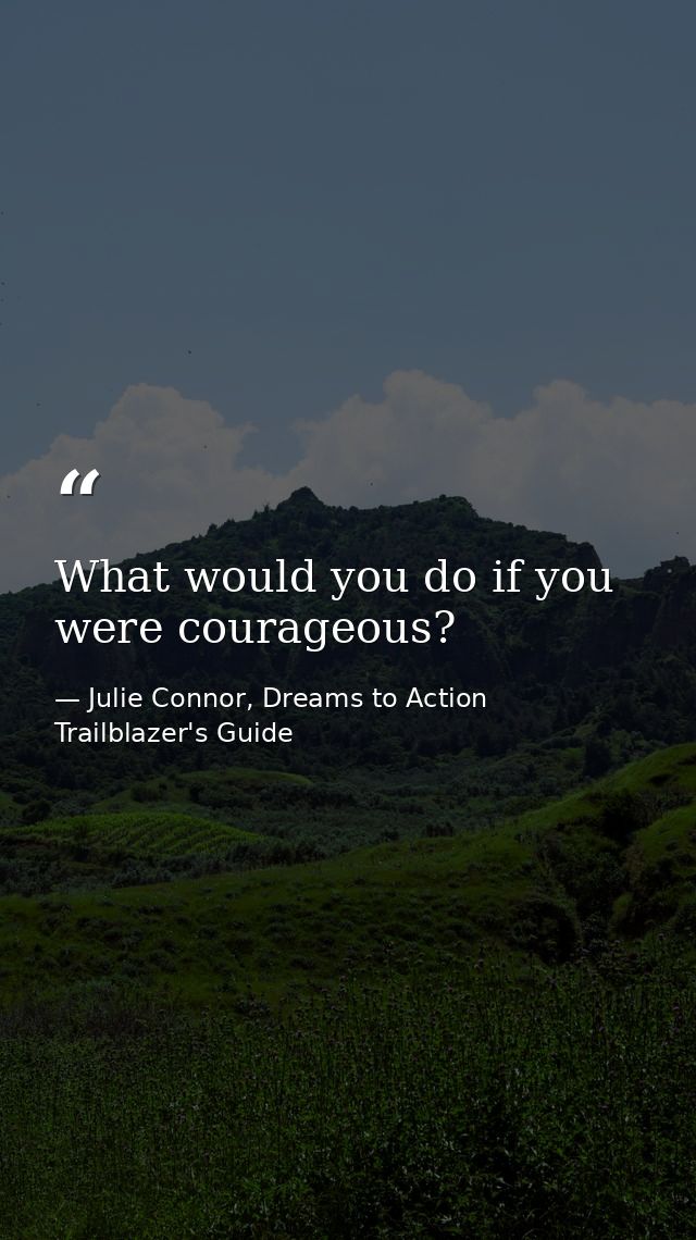 What would you do if you were courageous? — Julie Connor, Dreams to Action Trailblazer's Guide