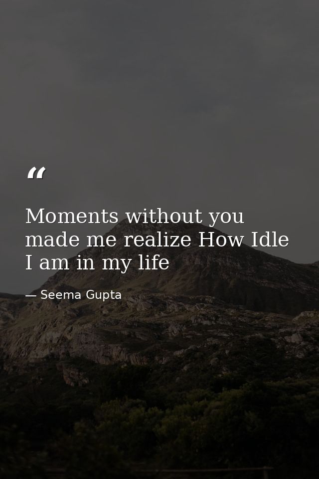 Moments without you made me realize How Idle I am in my life — Seema Gupta