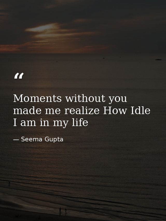Moments without you made me realize How Idle I am in my life — Seema Gupta