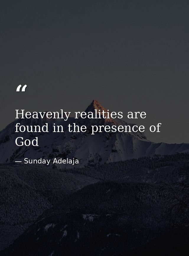 Heavenly realities are found in the presence of God — Sunday Adelaja
