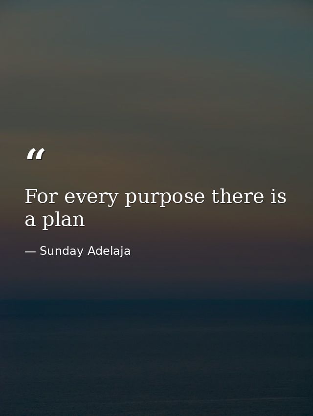 For every purpose there is a plan — Sunday Adelaja