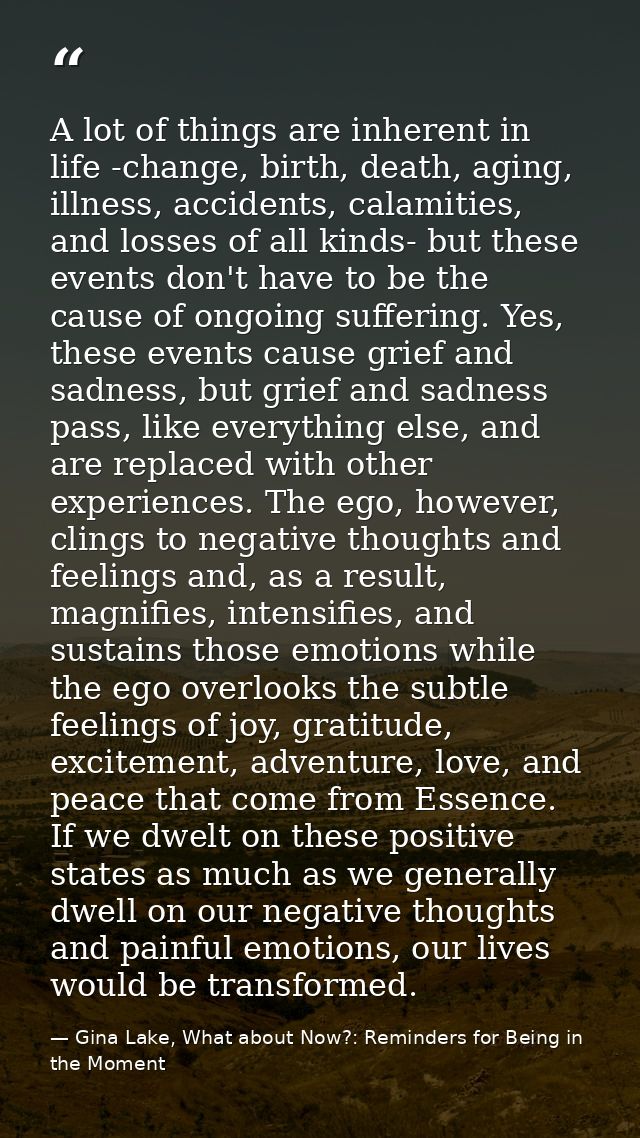 A lot of things are inherent in life -change, birth, death, aging, illness, accidents, calamities, and losses of all kin — Gina Lake, What about Now?: Reminders for Being in the Moment