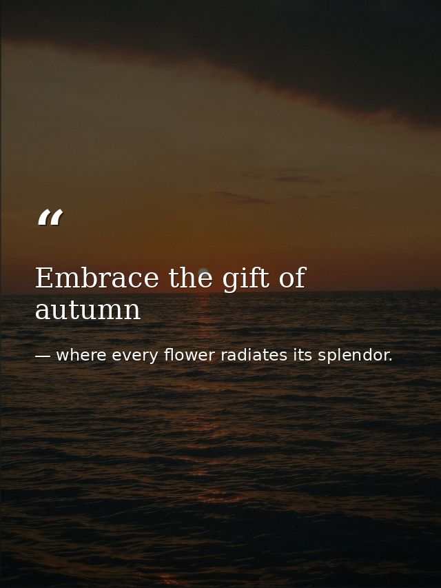Embrace the gift of autumn — where every flower radiates its splendor.
