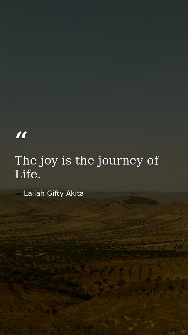 The joy is the journey of Life. — Lailah Gifty Akita