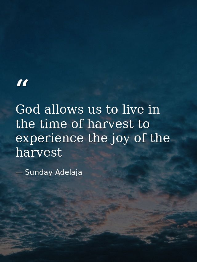 God allows us to live in the time of harvest to experience the joy of the harvest — Sunday Adelaja