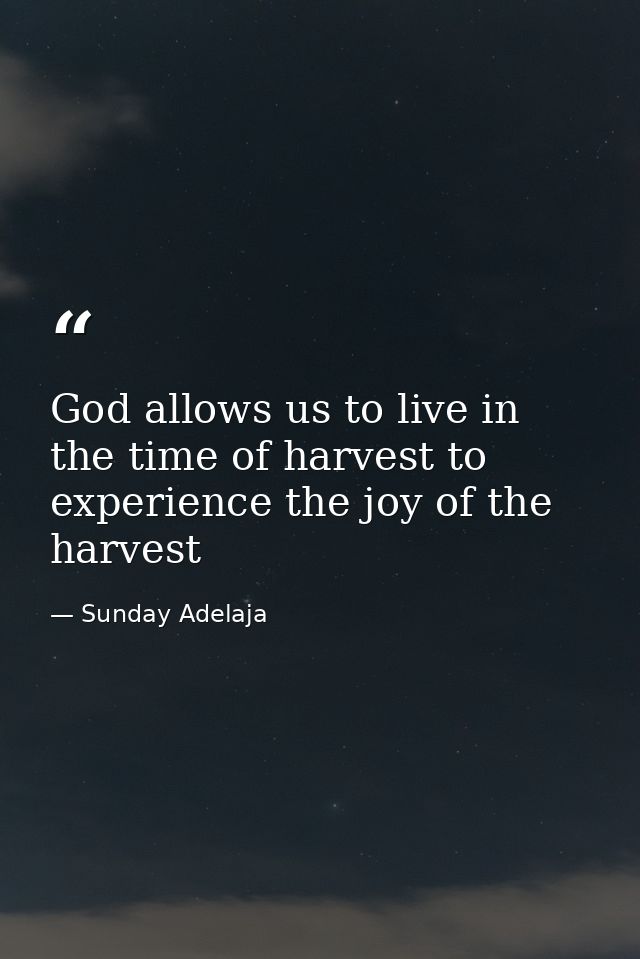 God allows us to live in the time of harvest to experience the joy of the harvest — Sunday Adelaja