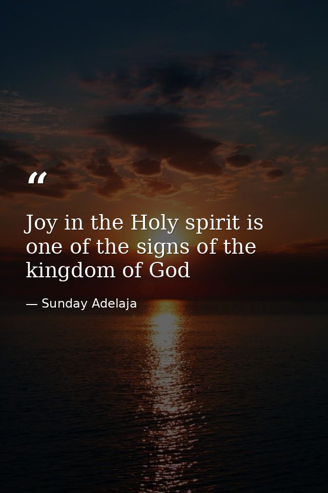 Joy in the Holy spirit is one of the signs of the kingdom of God — Sunday Adelaja